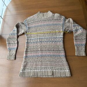 Vintage Liz Claiborne LizWear mock neck, fair aisle tunic sweater